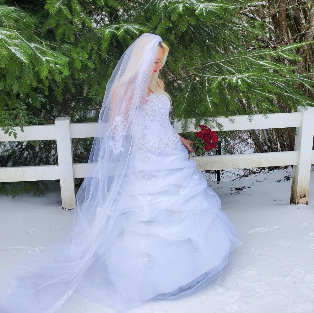 David's Bridal corset wedding dress